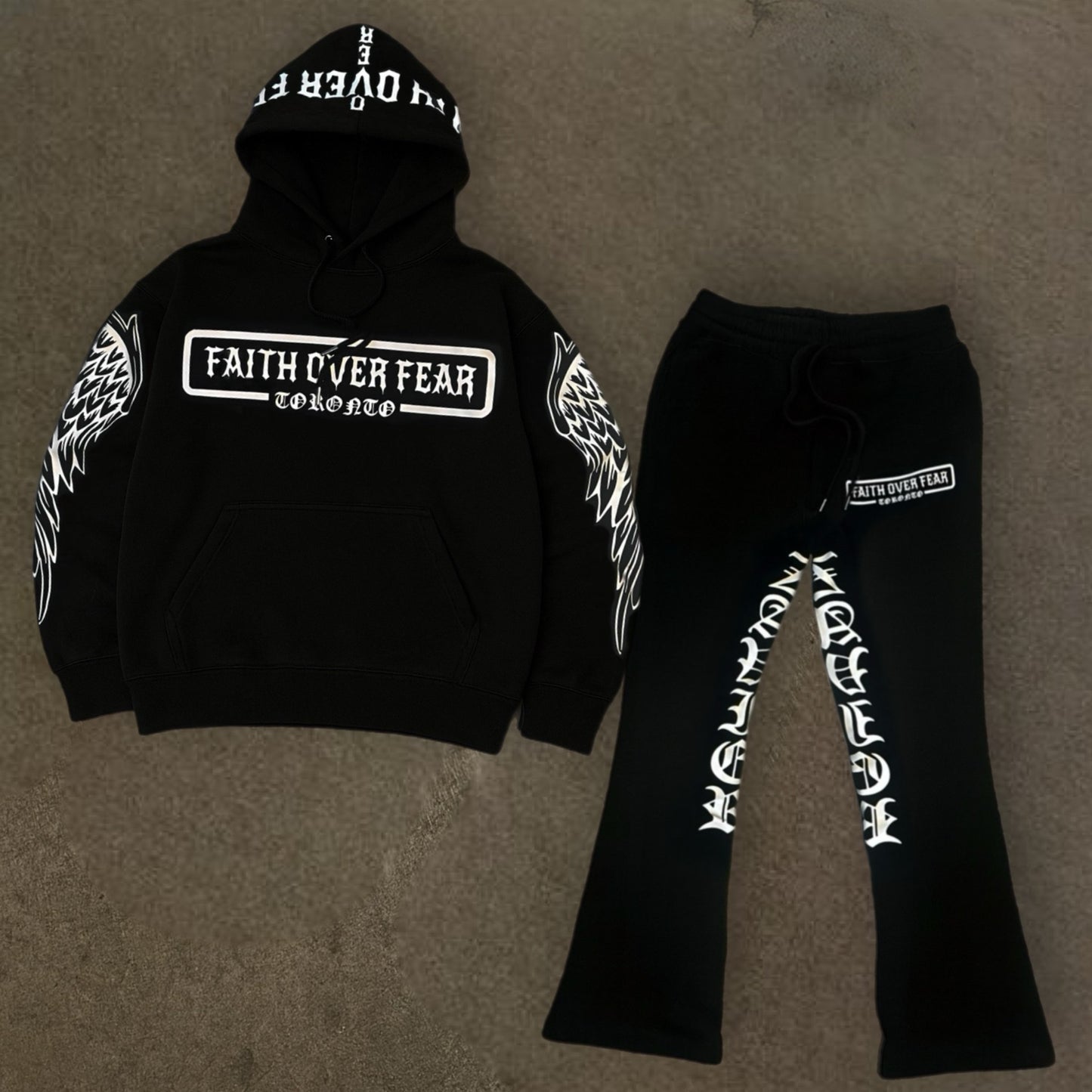 Zavier “Faith Over Fear” Tracksuit (Black) – Luxury Streetwear