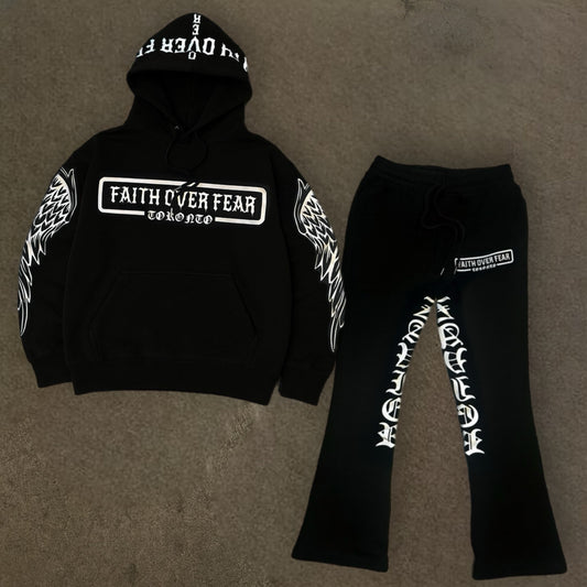 Zavier “Faith Over Fear” Tracksuit (Black) – Luxury Streetwear